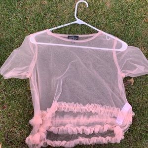 Sheer Pink Overlay Top